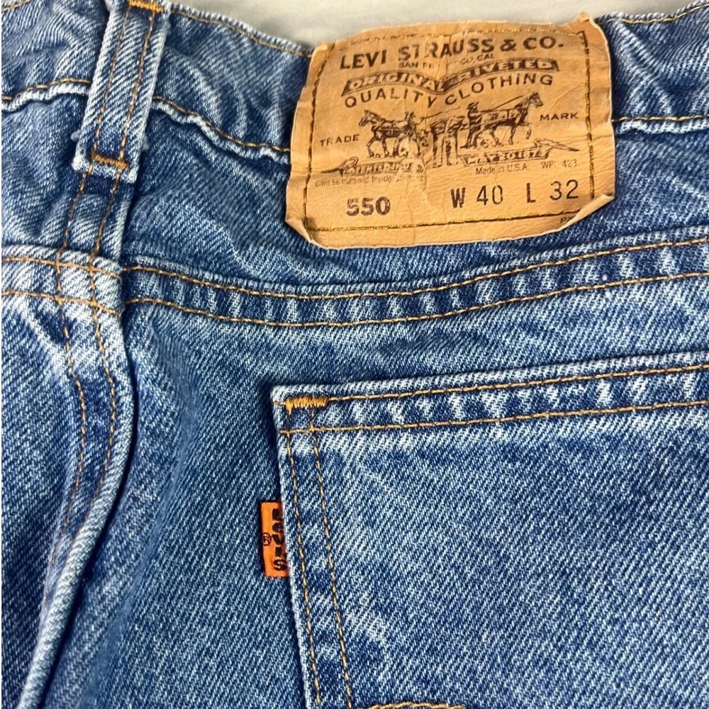 Vintage‎ Levis 550 Orange Tab Relaxed Fit Tapered Leg Jeans Made USA Mens 38x32*
